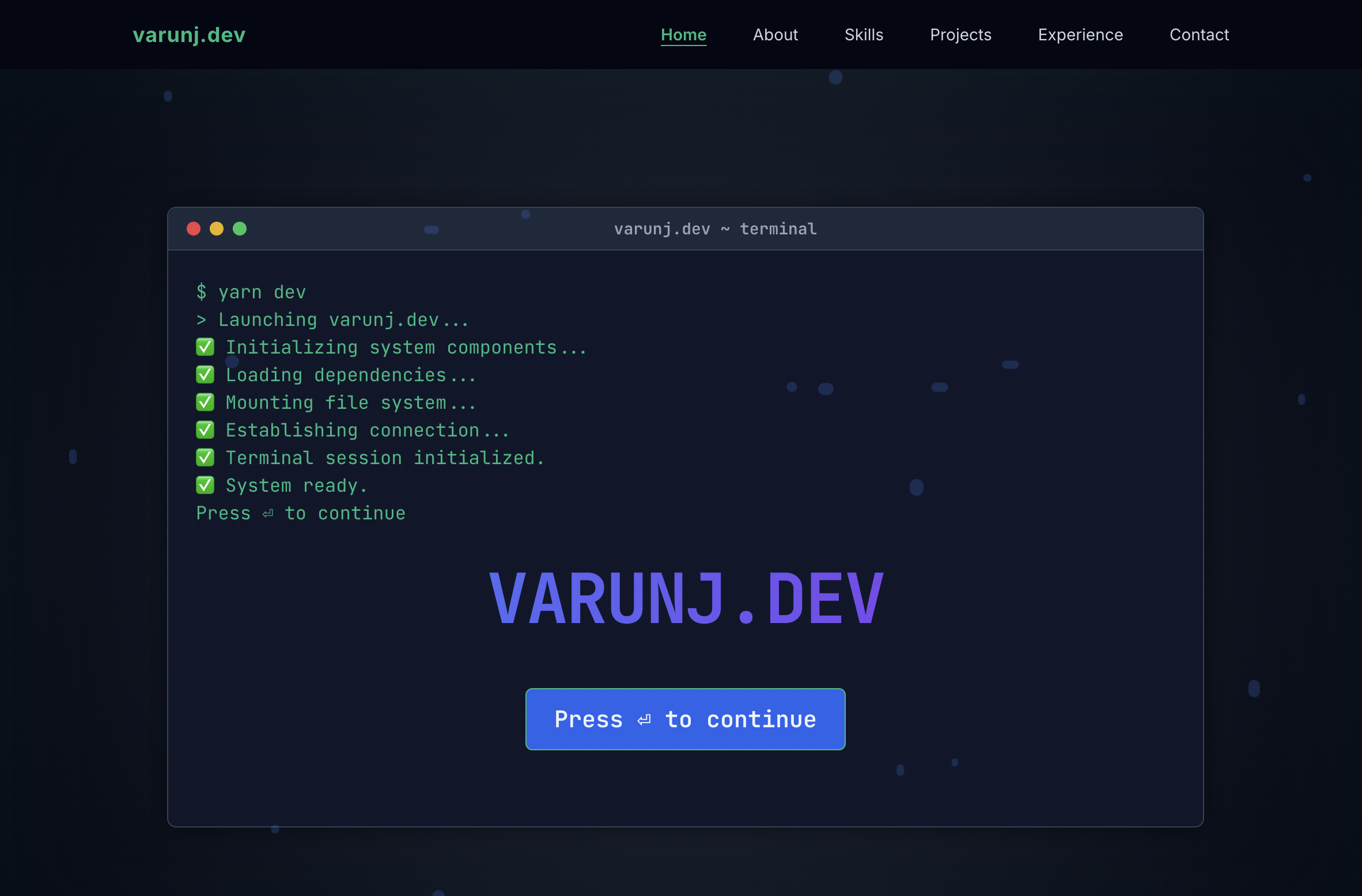 varunj.dev preview